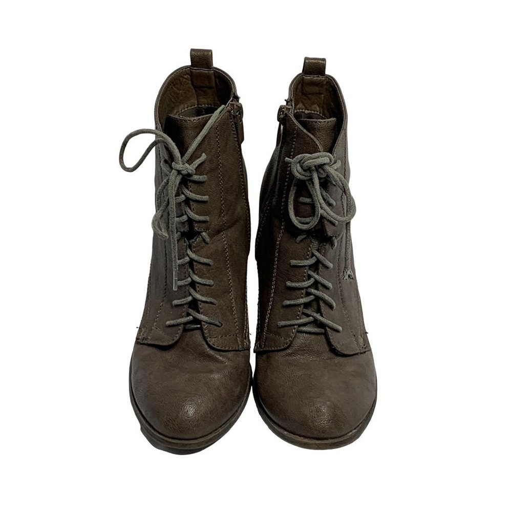 Top Moda Womens Size 9 Zip Leather Boots 3.5" Heel